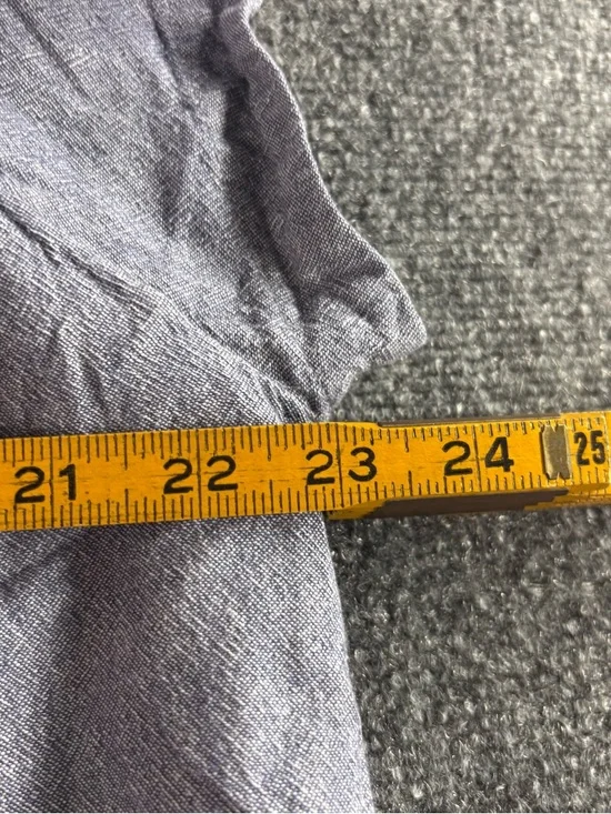 Free people Short Sleeve Chambray Scoop Neck Top - Blue - Picture 4 of 5